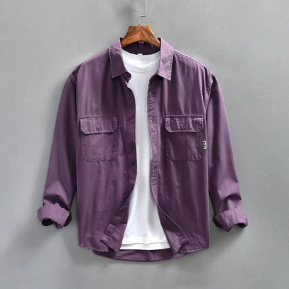 Chemise homme à manches longues boutonnée