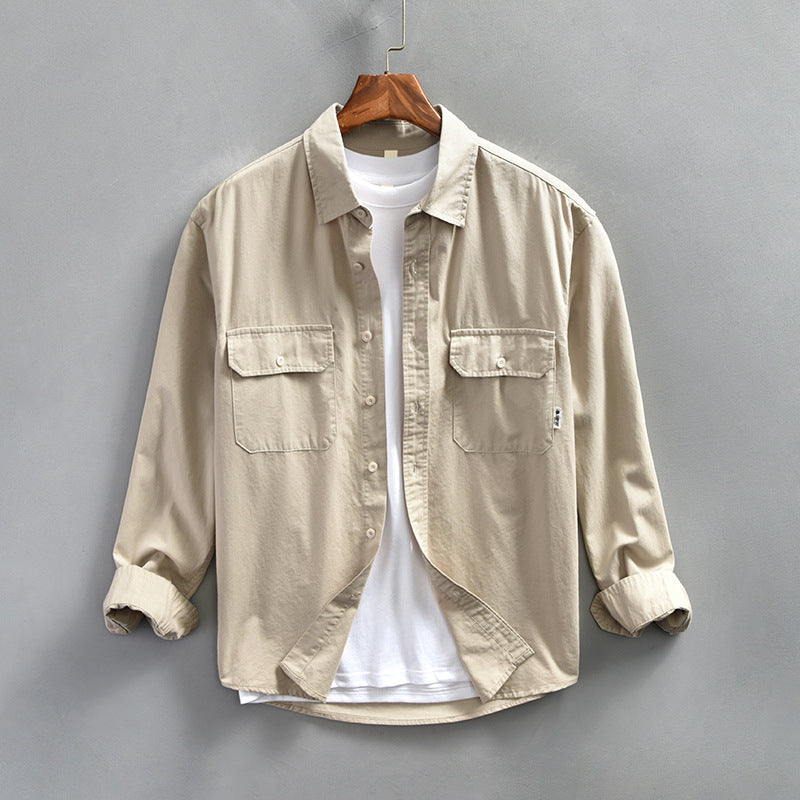 Chemise homme à manches longues boutonnée