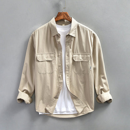 Chemise homme à manches longues boutonnée