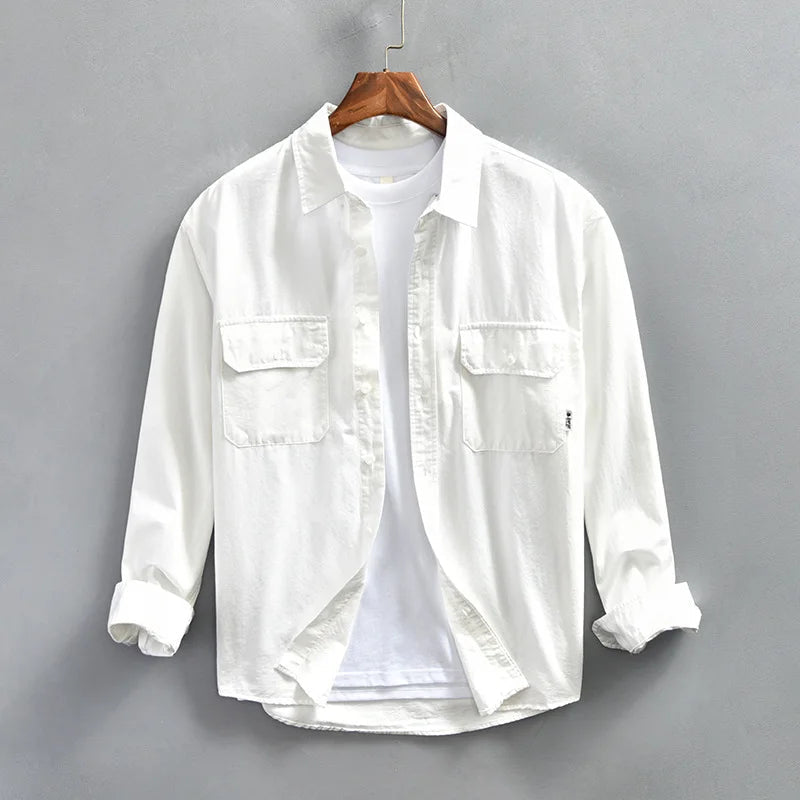 Chemise homme à manches longues boutonnée