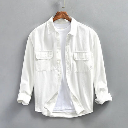 Chemise homme à manches longues boutonnée