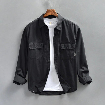 Chemise homme à manches longues boutonnée