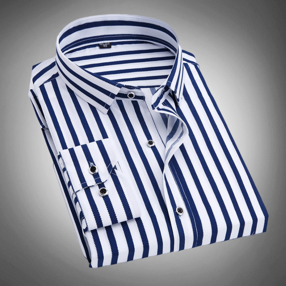 Chemise homme à rayures manches longues
