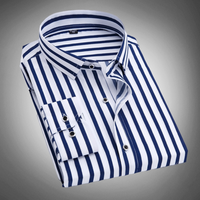 Chemise homme à rayures manches longues