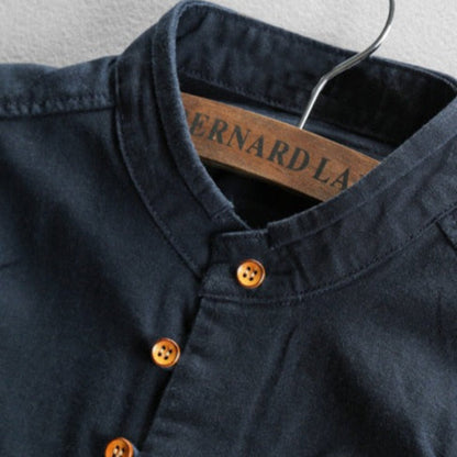 Chemise homme col mao à manches longues