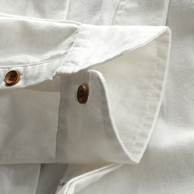 Chemise homme col mao à manches longues