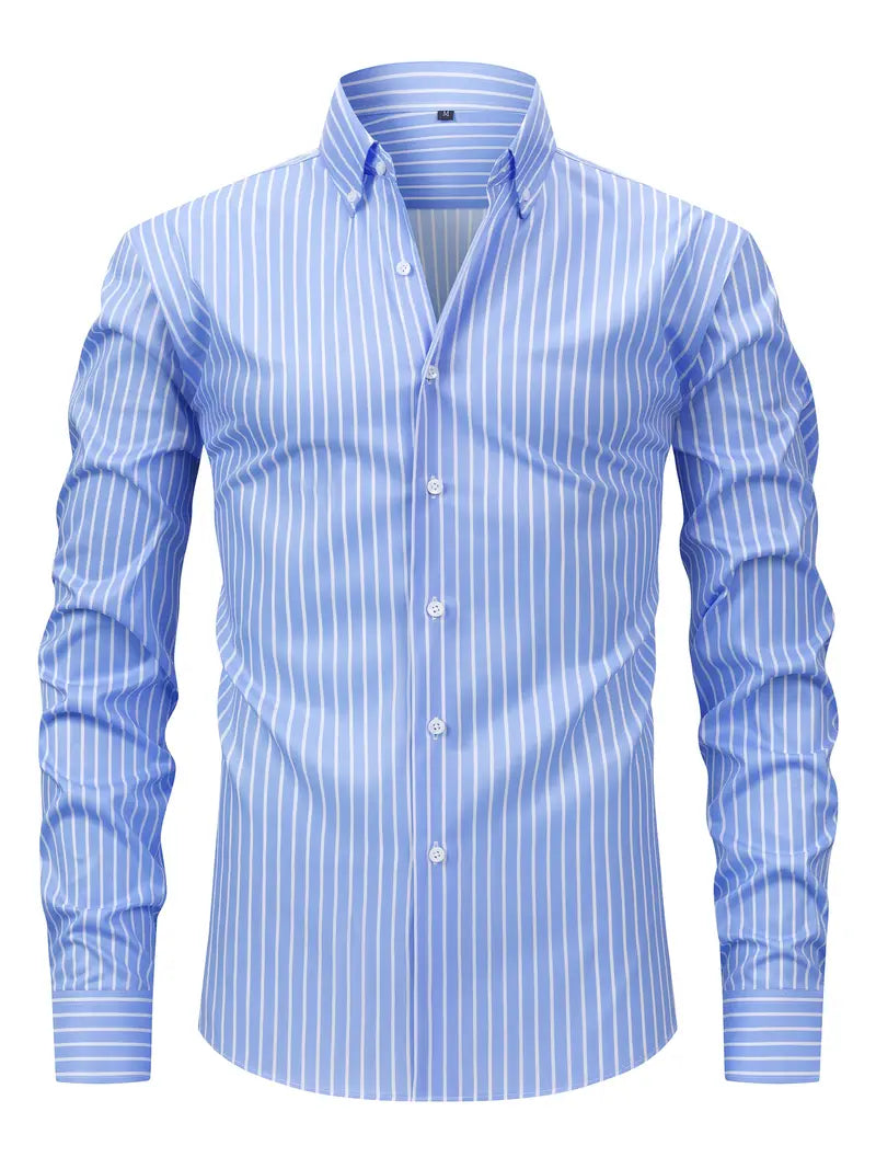 Chemise homme rayée à manches longues