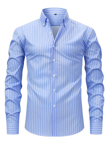 Chemise homme rayée à manches longues