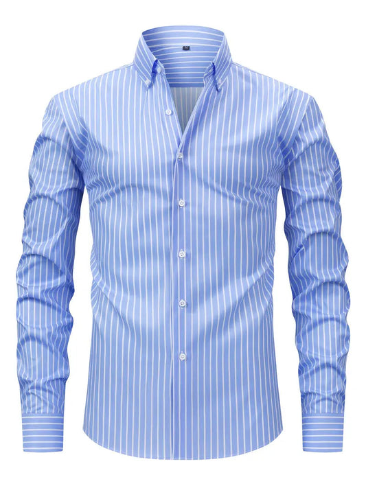 Chemise homme rayée à manches longues