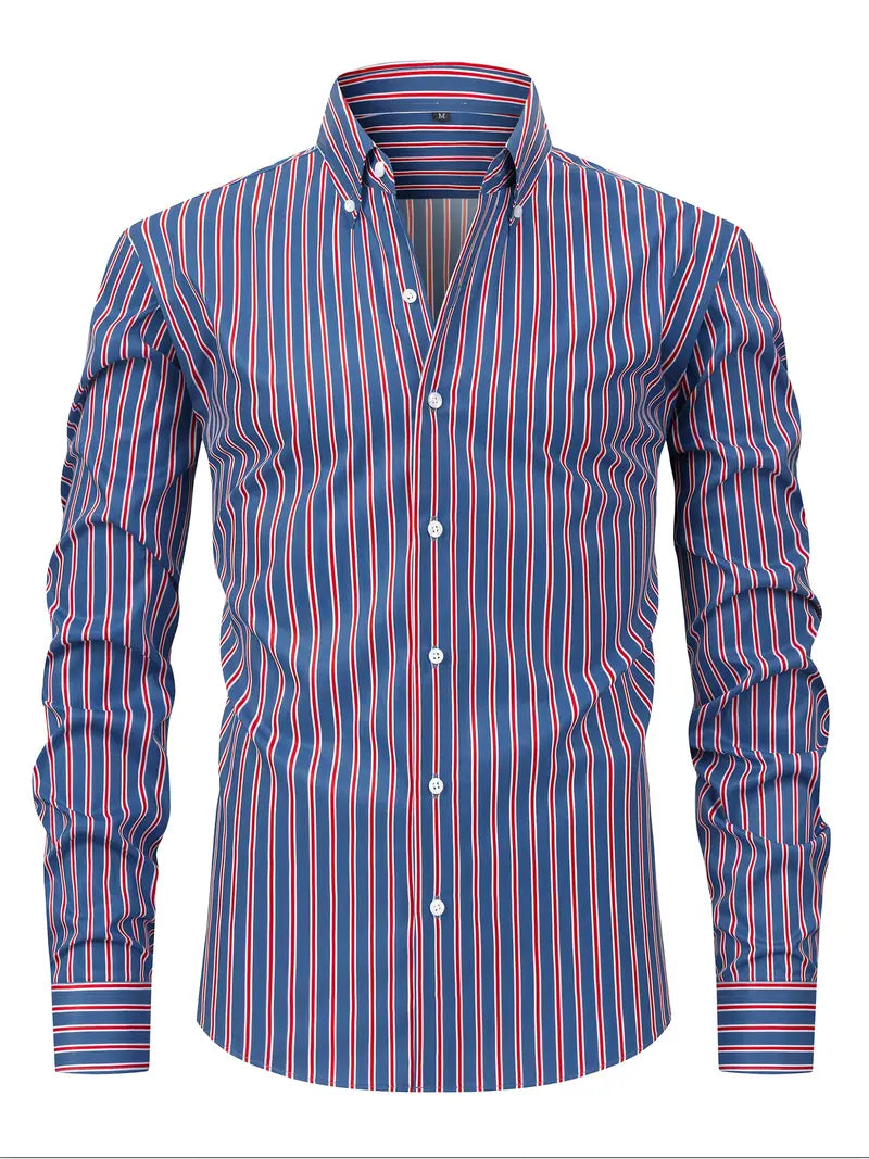 Chemise homme rayée à manches longues