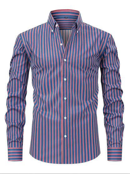 Chemise homme rayée à manches longues