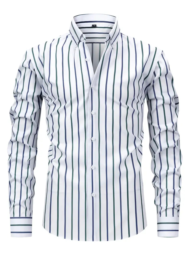 Chemise homme rayée à manches longues