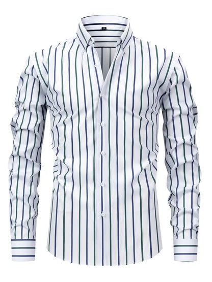Chemise homme rayée à manches longues