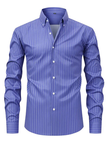 Chemise homme rayée à manches longues