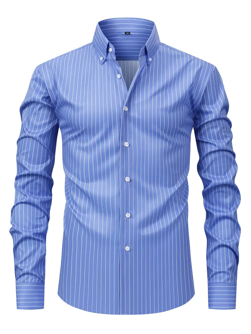 Chemise homme rayée à manches longues