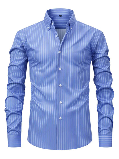 Chemise homme rayée à manches longues