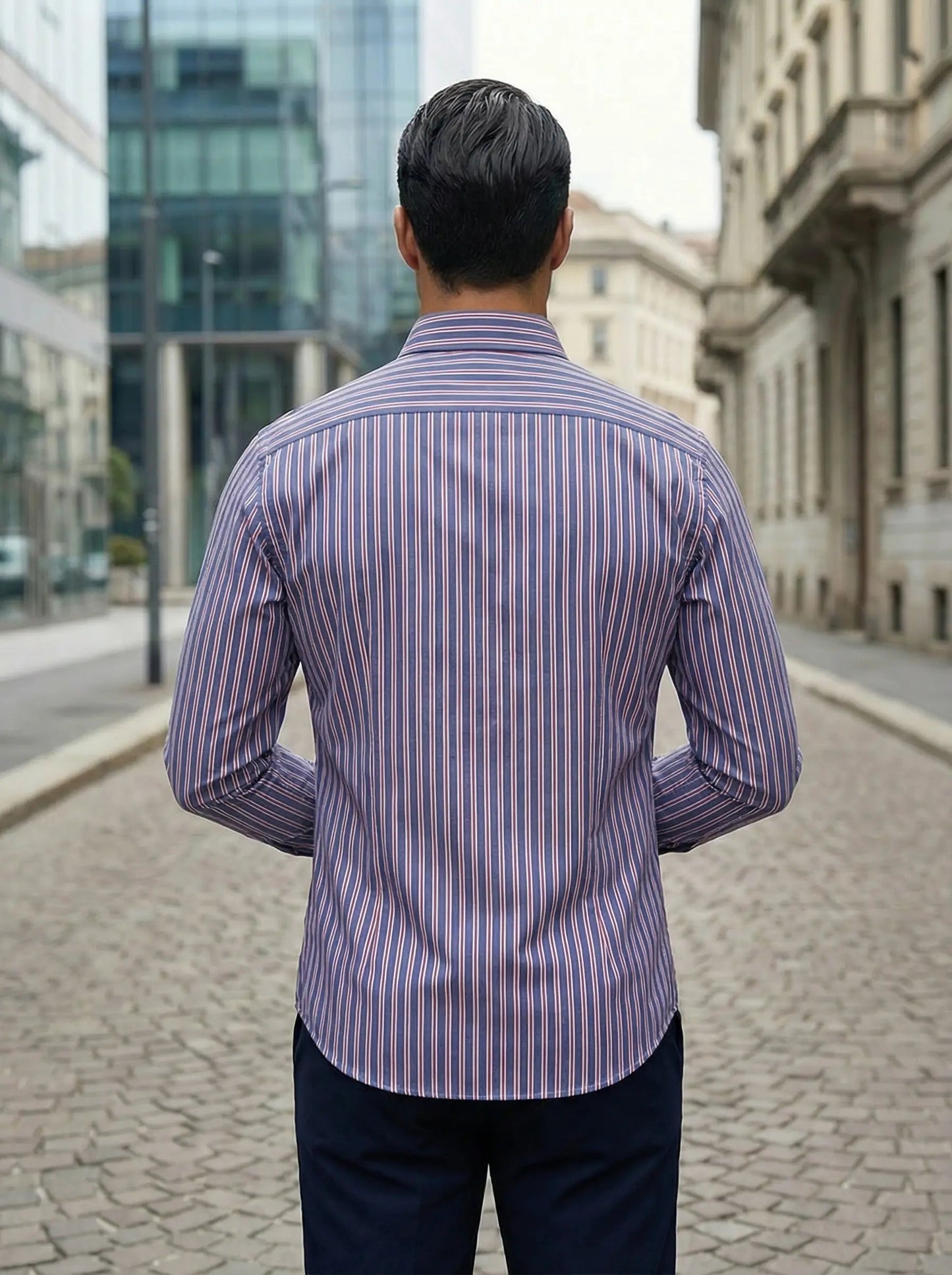 Chemise homme rayée à manches longues