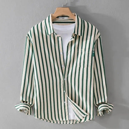 Chemise rayée à manches longues pour homme