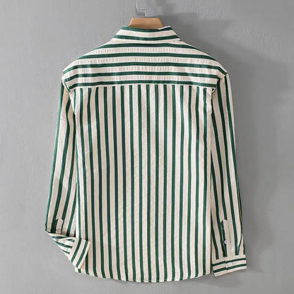 Chemise rayée à manches longues pour homme