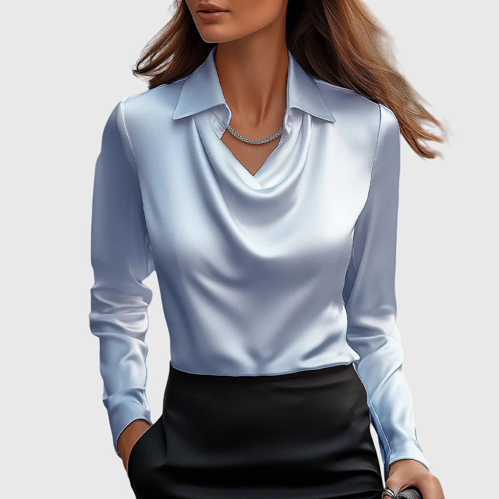 Chemisier femme à manches longues avec col