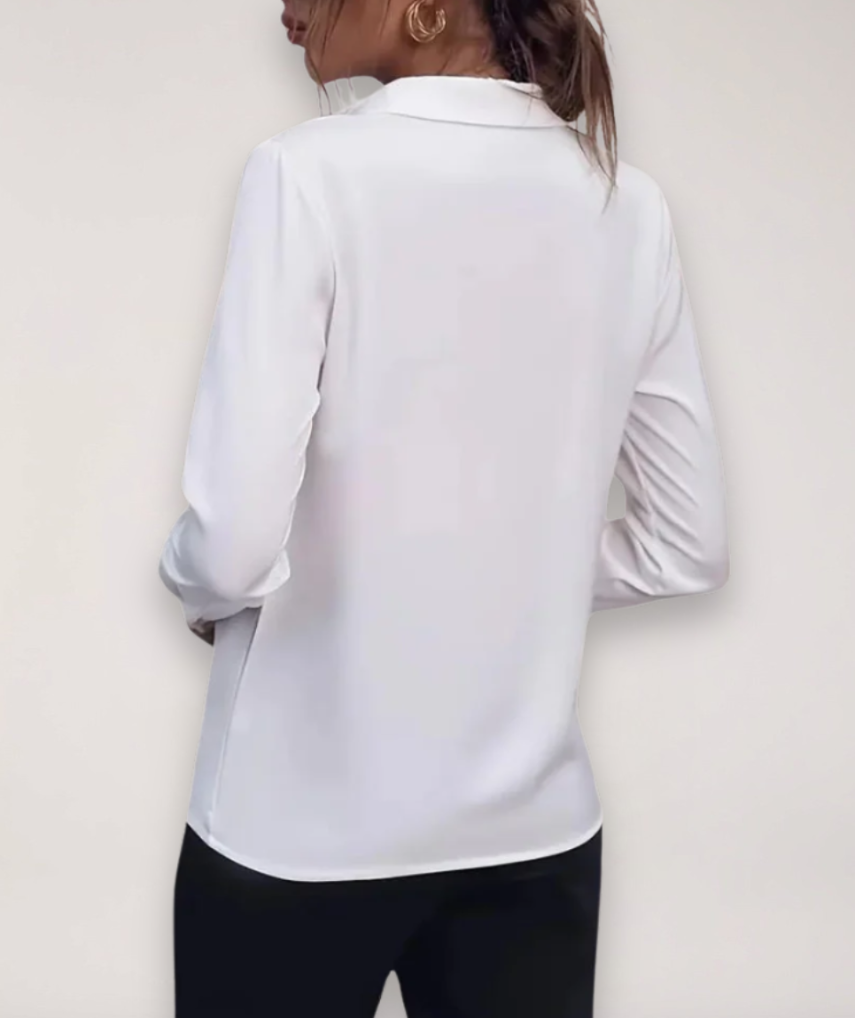 Chemisier femme à manches longues boutonné