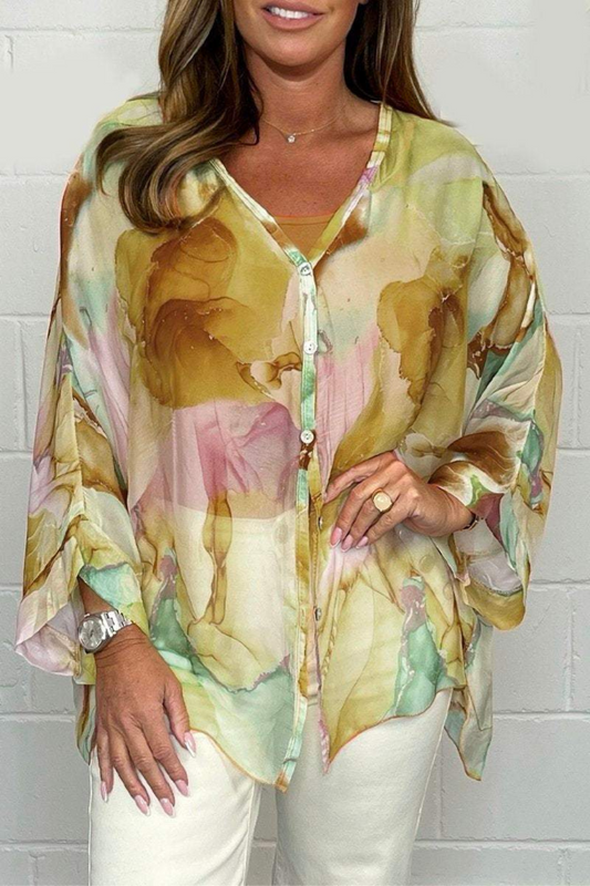 Chemisier oversize à imprimé abstrait pour femme