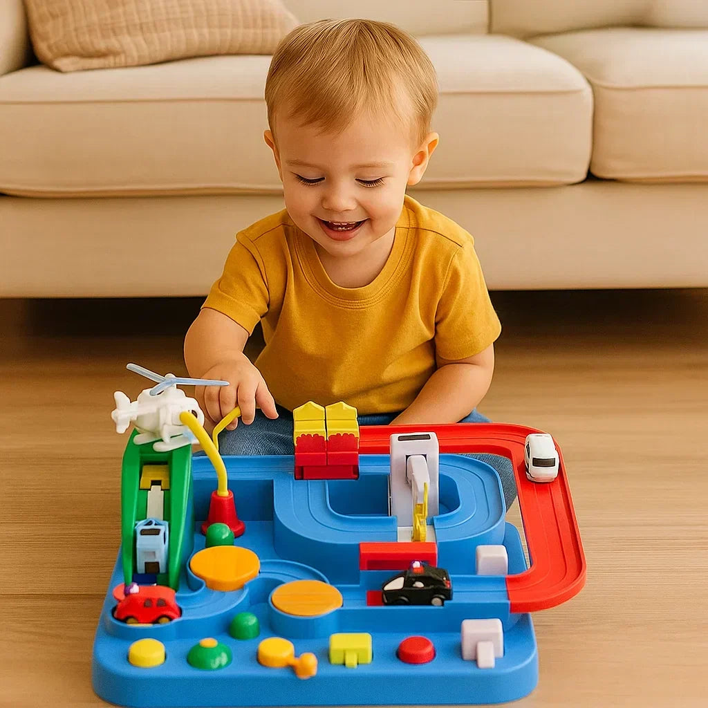 Circuit d’aventure pour voitures interactif et éducatif