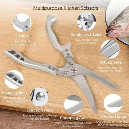 Ciseaux de cuisine ultra résistants – acier inoxydable et coupe sans effort