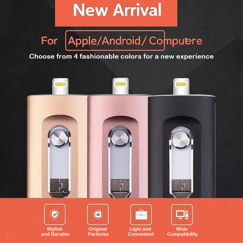 Clé USB 3-en-1 à grande capacité pour smartphone et ordinateur