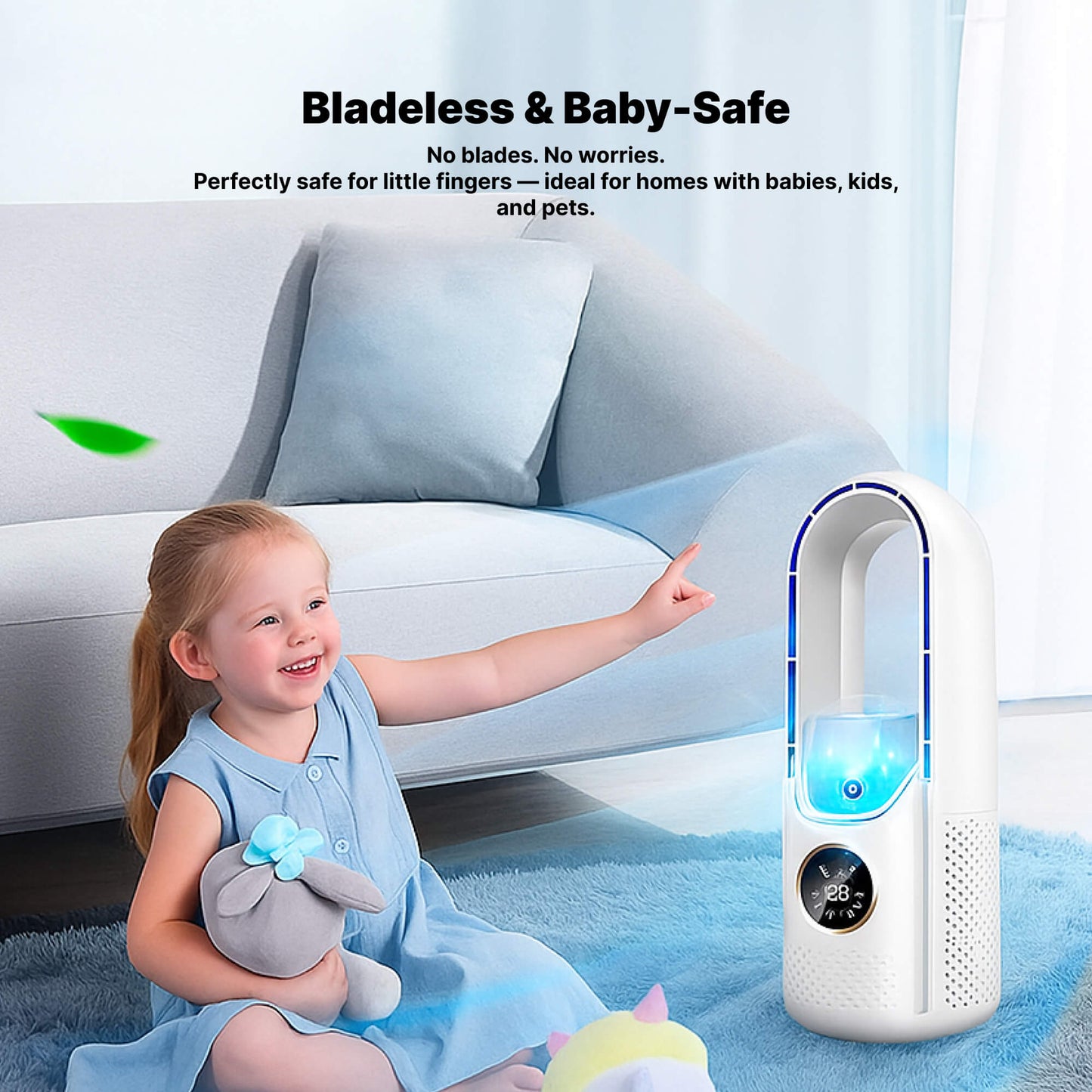 Climatiseur portable sans pales | ultra-silencieux, design ergonomique et idéal pour la maison et le bureau