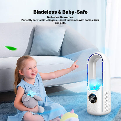 Climatiseur portable sans pales | ultra-silencieux, design ergonomique et idéal pour la maison et le bureau