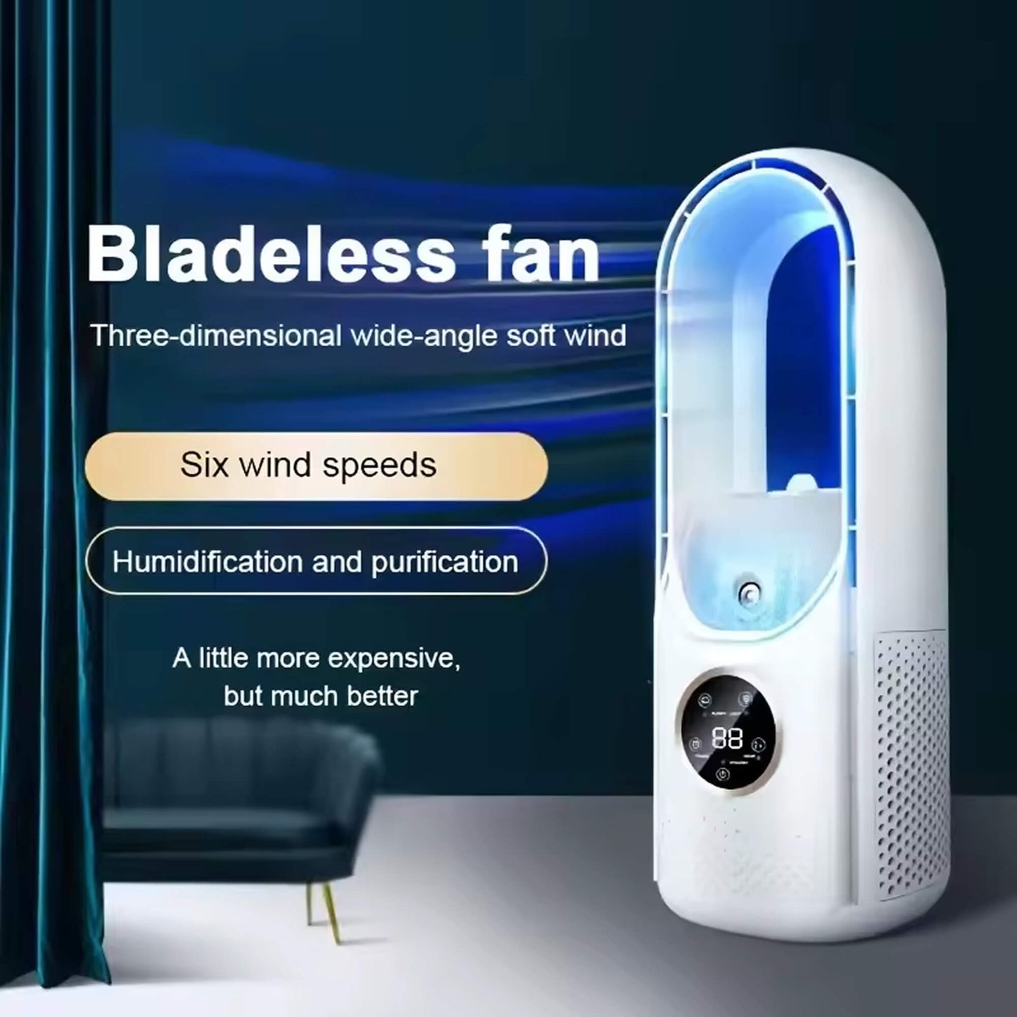 Climatiseur portable sans pales | ultra-silencieux, design ergonomique et idéal pour la maison et le bureau