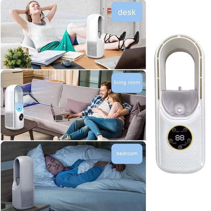 Climatiseur portable sans pales | ultra-silencieux, design ergonomique et idéal pour la maison et le bureau