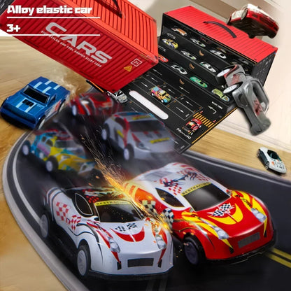 Coffret 48 pièces de voitures de course ultra-rapides avec circuit pour enfants