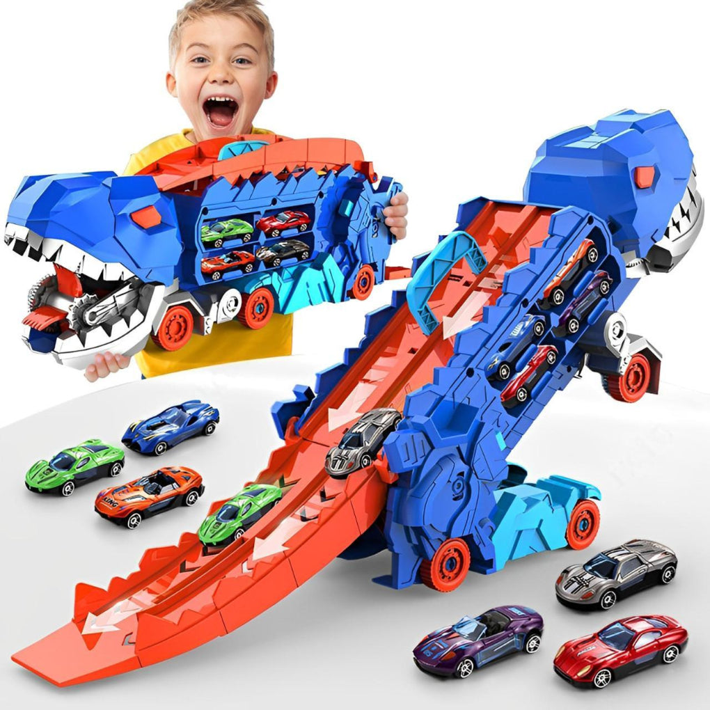 Coffret camion dinosaure avec circuit de course