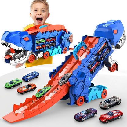Coffret camion dinosaure avec circuit de course