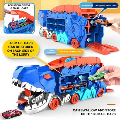 Coffret camion dinosaure avec circuit de course