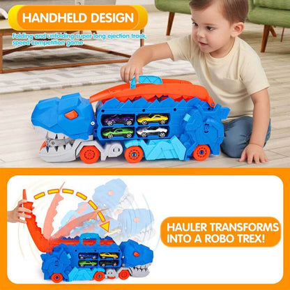 Coffret camion dinosaure transformable pour enfants avec voitures