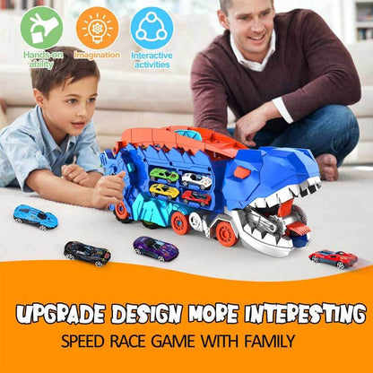 Coffret camion dinosaure transformable pour enfants avec voitures