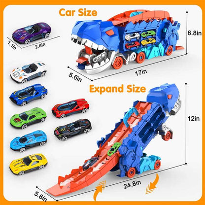 Coffret camion dinosaure transformable pour enfants avec voitures