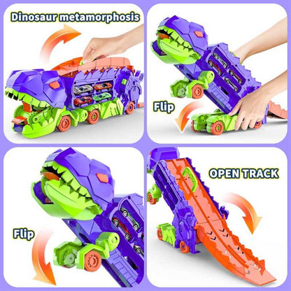 Coffret camion dinosaure transformable pour enfants avec voitures