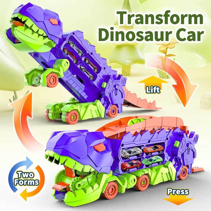 Coffret camion dinosaure transformable pour enfants avec voitures