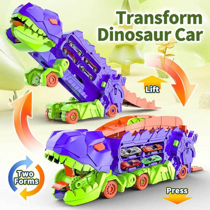 Coffret camion dinosaure transformable pour enfants avec voitures