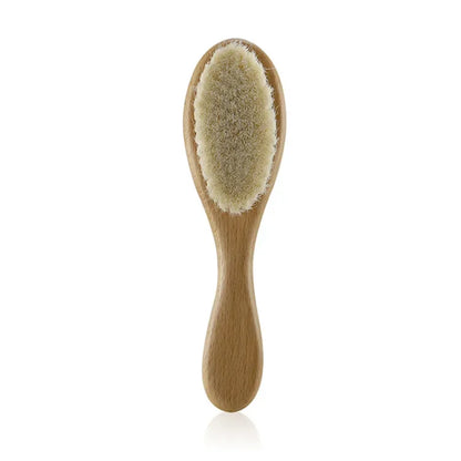 Coffret de brosses à cheveux pour bébé en bois et laine naturelle, doux pour nouveau-né