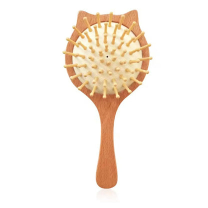 Coffret de brosses à cheveux pour bébé en bois et laine naturelle, doux pour nouveau-né