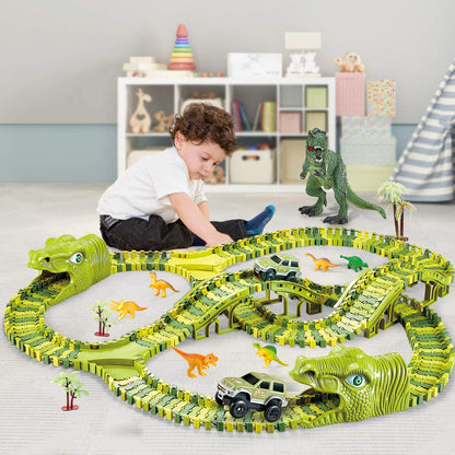 Coffret de jouets dinosaures – circuit d’aventure à 360° avec lumières et sons