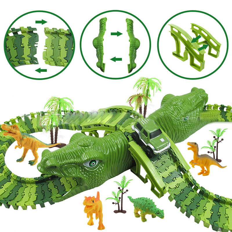 Coffret de jouets dinosaures – circuit d’aventure à 360° avec lumières et sons