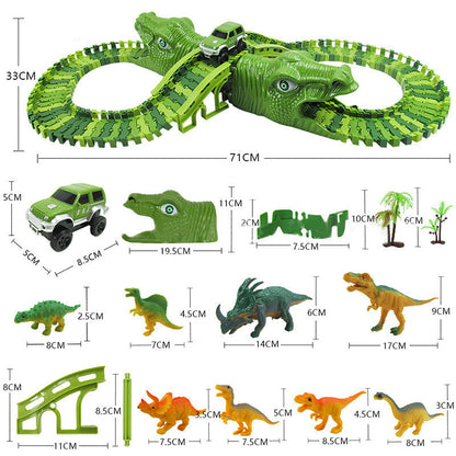 Coffret de jouets dinosaures – circuit d’aventure à 360° avec lumières et sons