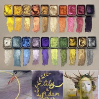Coffret de pigments nacrés en poudre - 20 teintes d’aquarelle artistiques