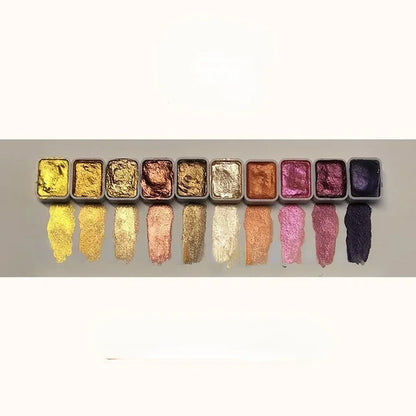 Coffret de pigments nacrés en poudre - 20 teintes d’aquarelle artistiques